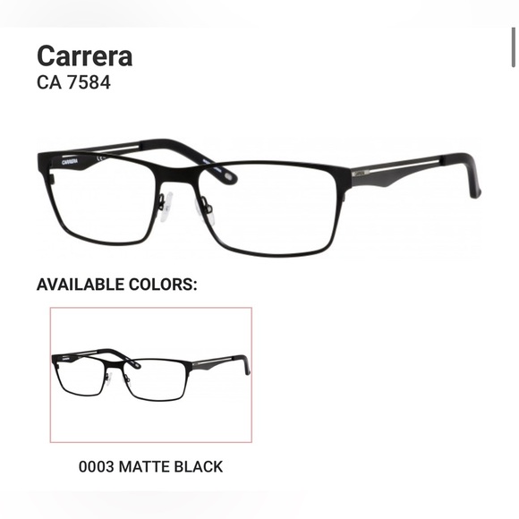 Men’s full frame Carrera eye glasses - matte black - Picture 1 of 9